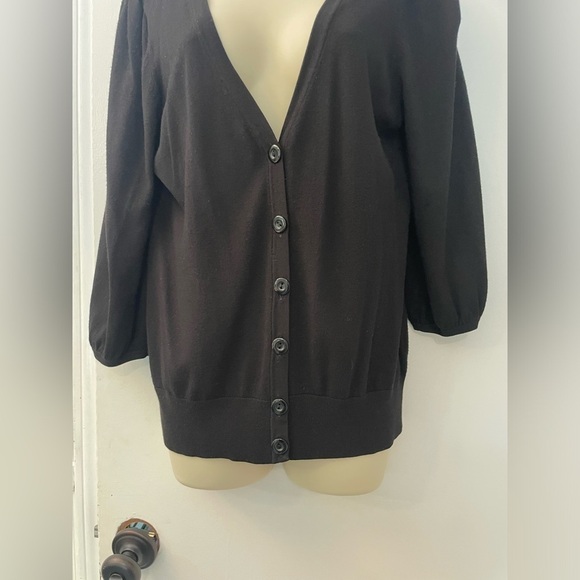 Halogen Women’s Black Button-Front Cardigan Sweater, Size Large - Picture 4 of 9